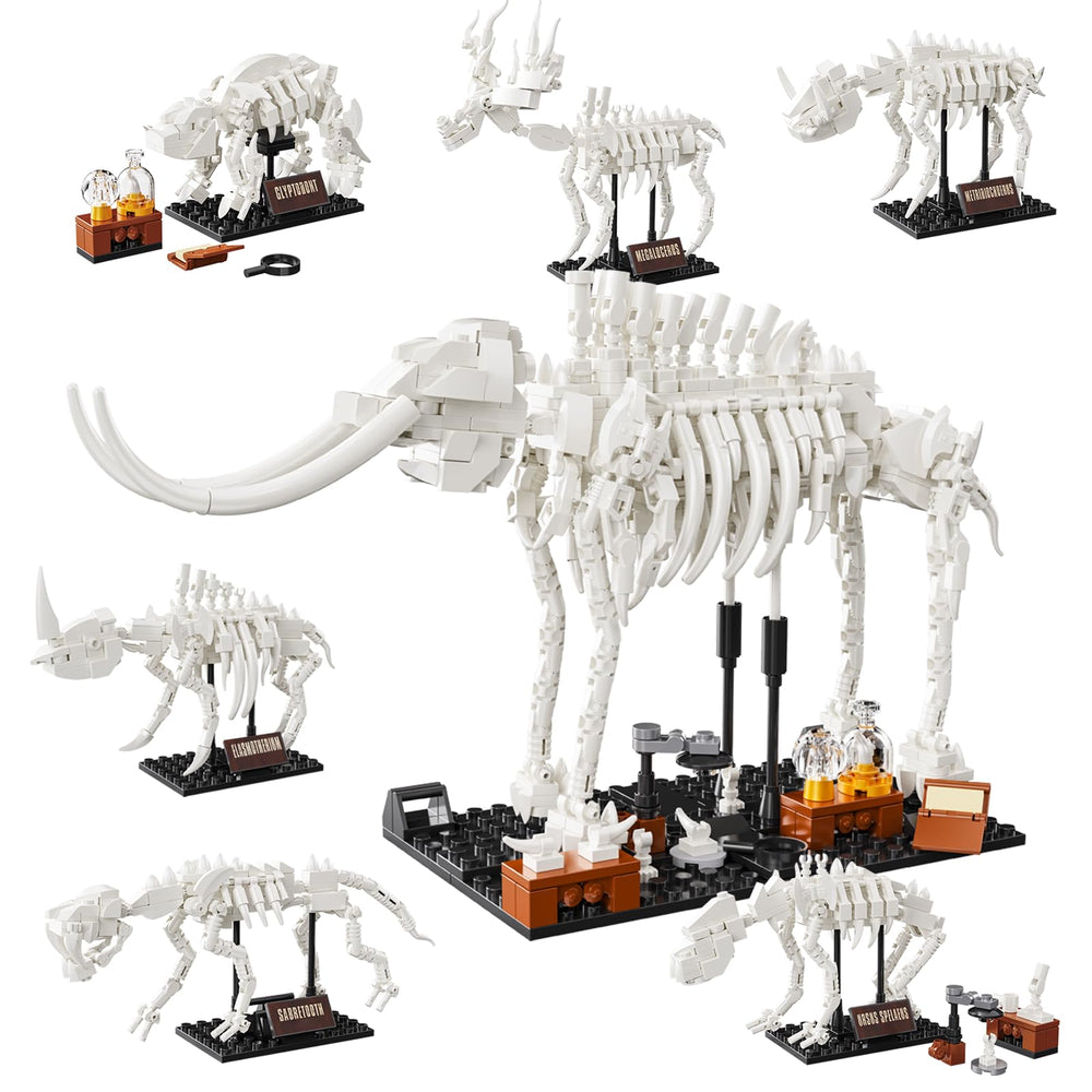 BrickTribe 6 in 1 fossil kit Elasmotherium model for hands-on paleontology exploration at home