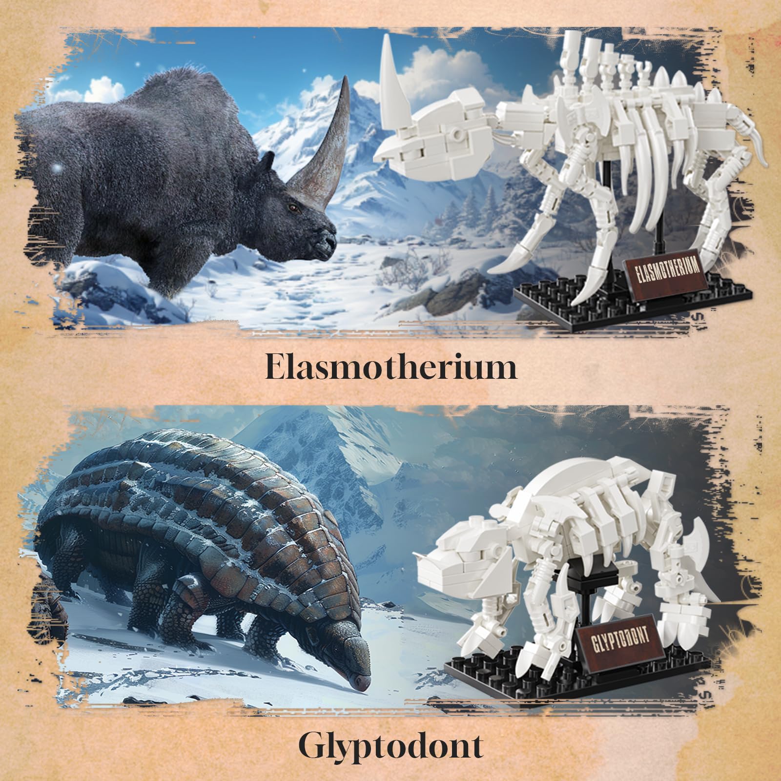 BrickTribe Glyptodon display invites tactile construction and fossil prep practice