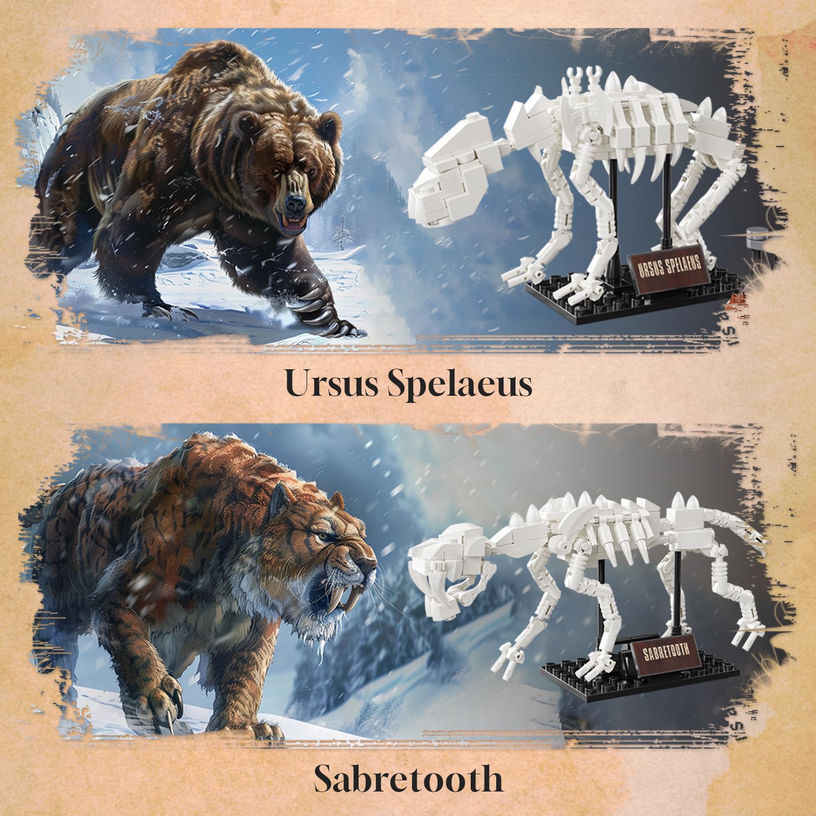 BrickTribe 6 in 1 kit Saber-toothed Cat for dynamic prehistoric scenes