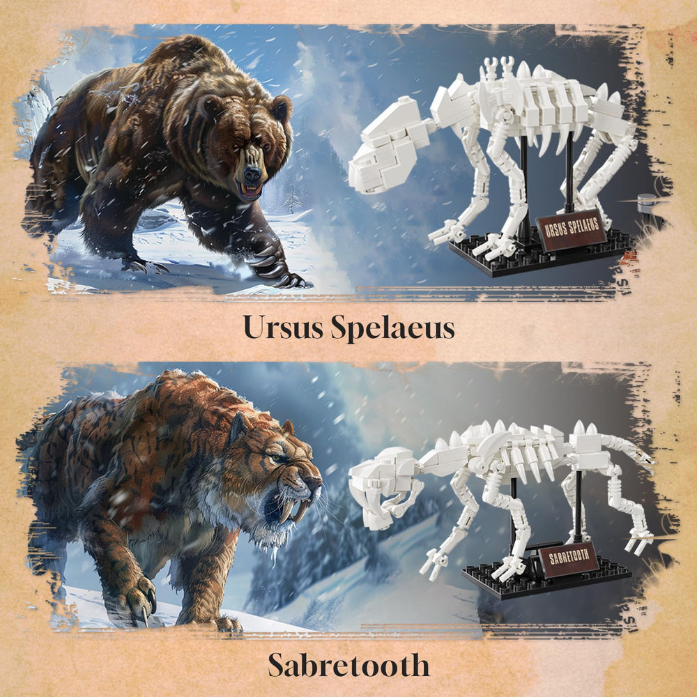 BrickTribe 6 in 1 kit Saber-toothed Cat for dynamic prehistoric scenes