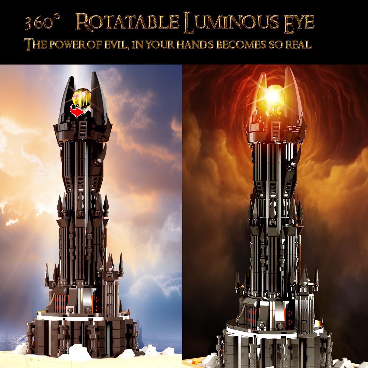 BrickTribe Glowing Lord Castle Battlements emphasize sturdy walls for display
