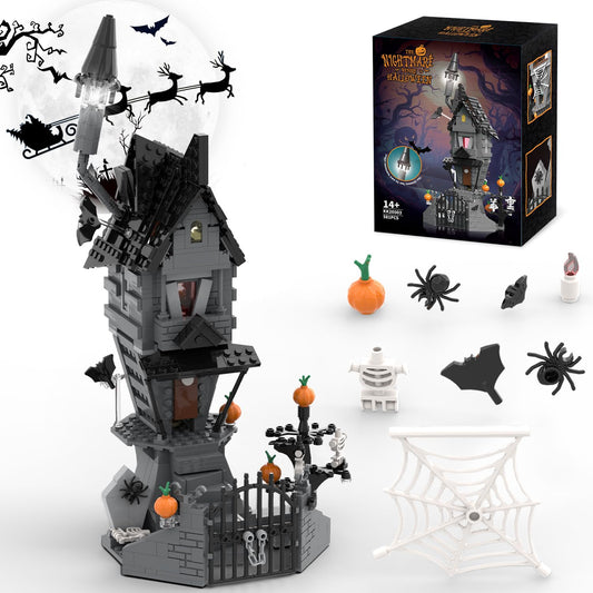BrickTribe Haunted Mansion front gate adds authentic entryway detail for imaginative play.