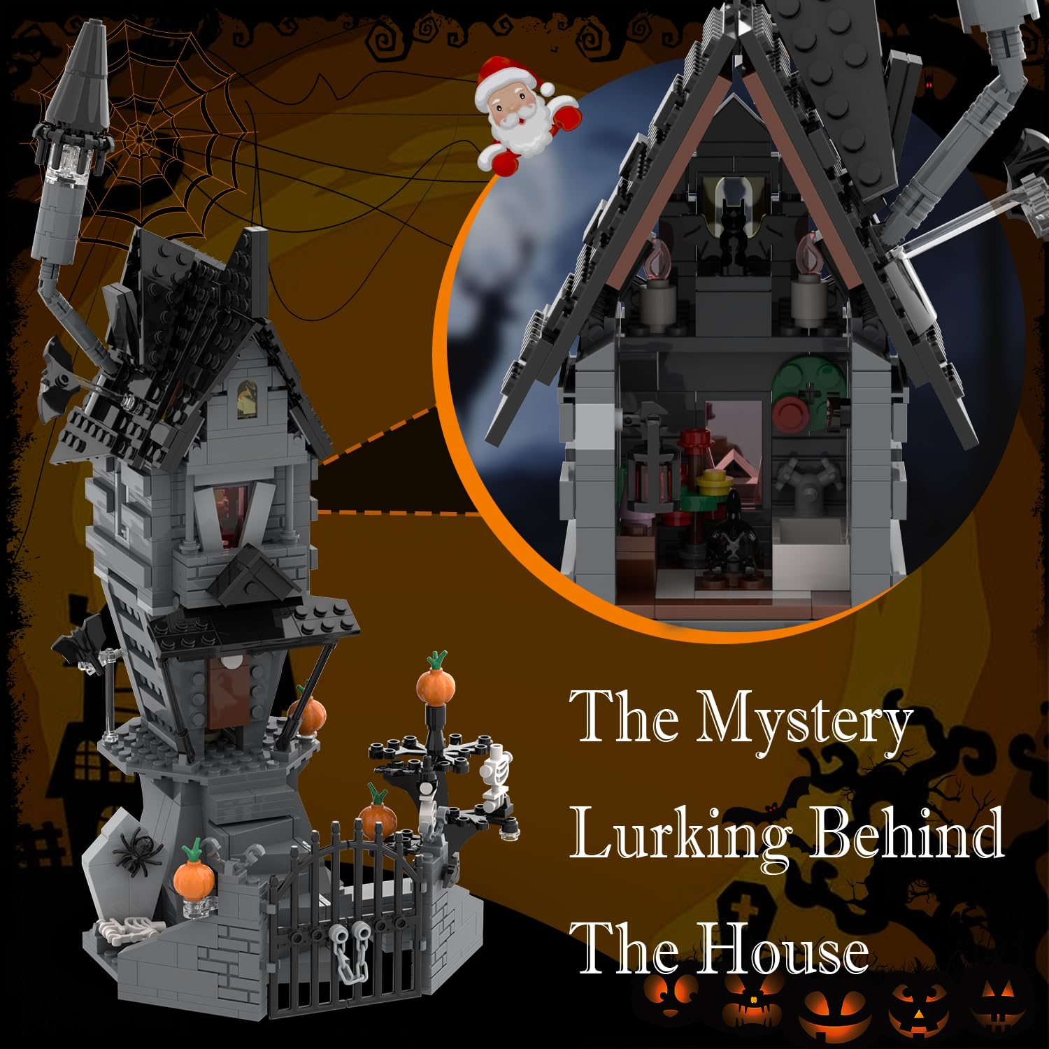BrickTribe Haunted Mansion interior rooms offer detailed setting for storytelling.