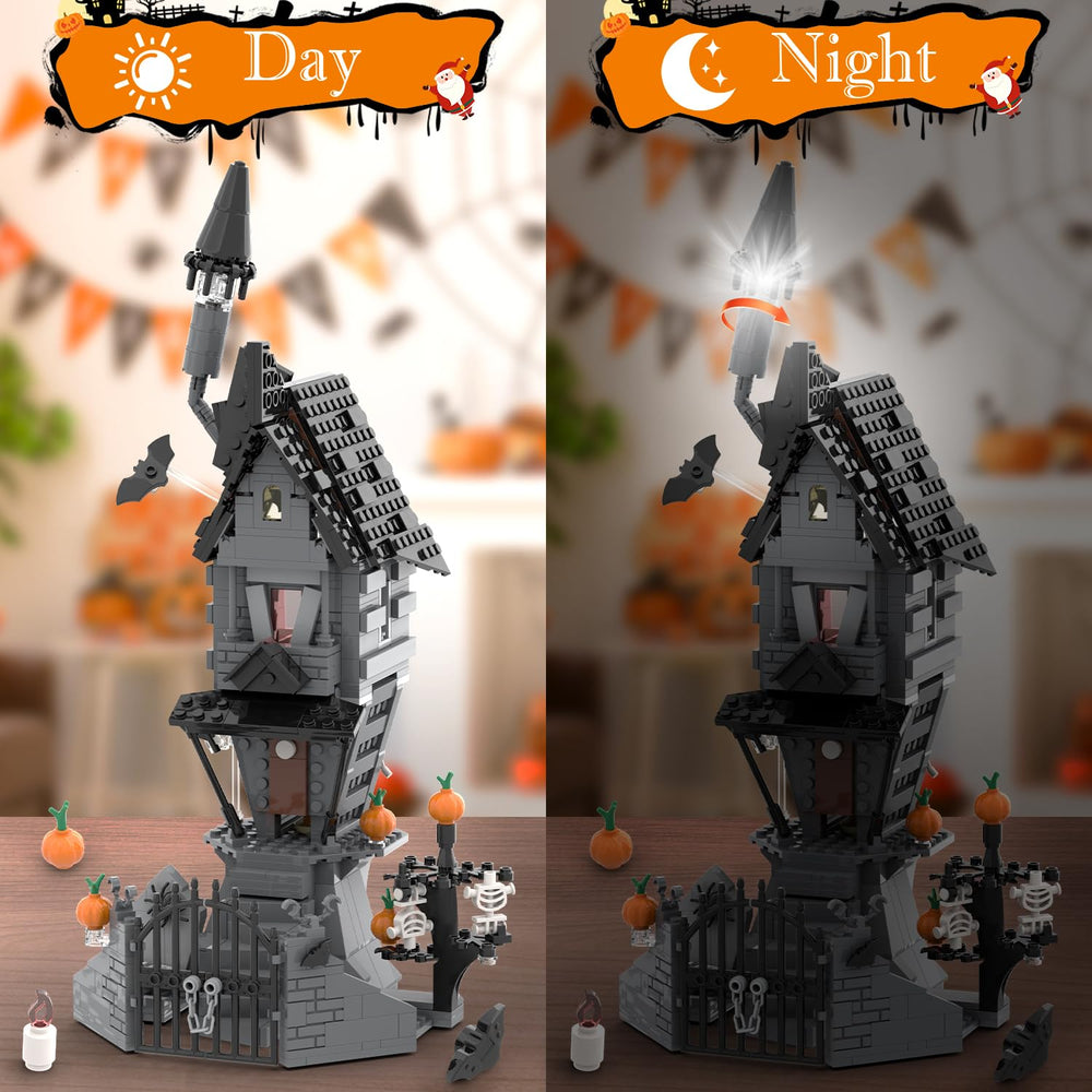 BrickTribe Haunted Mansion open iron doors provide interactive reveal moments.