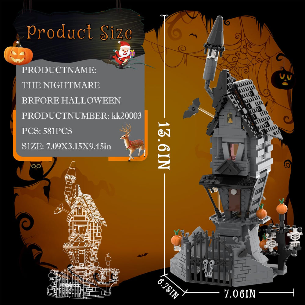 BrickTribe Haunted Mansion spiders cobwebs add haunting realism and texture.