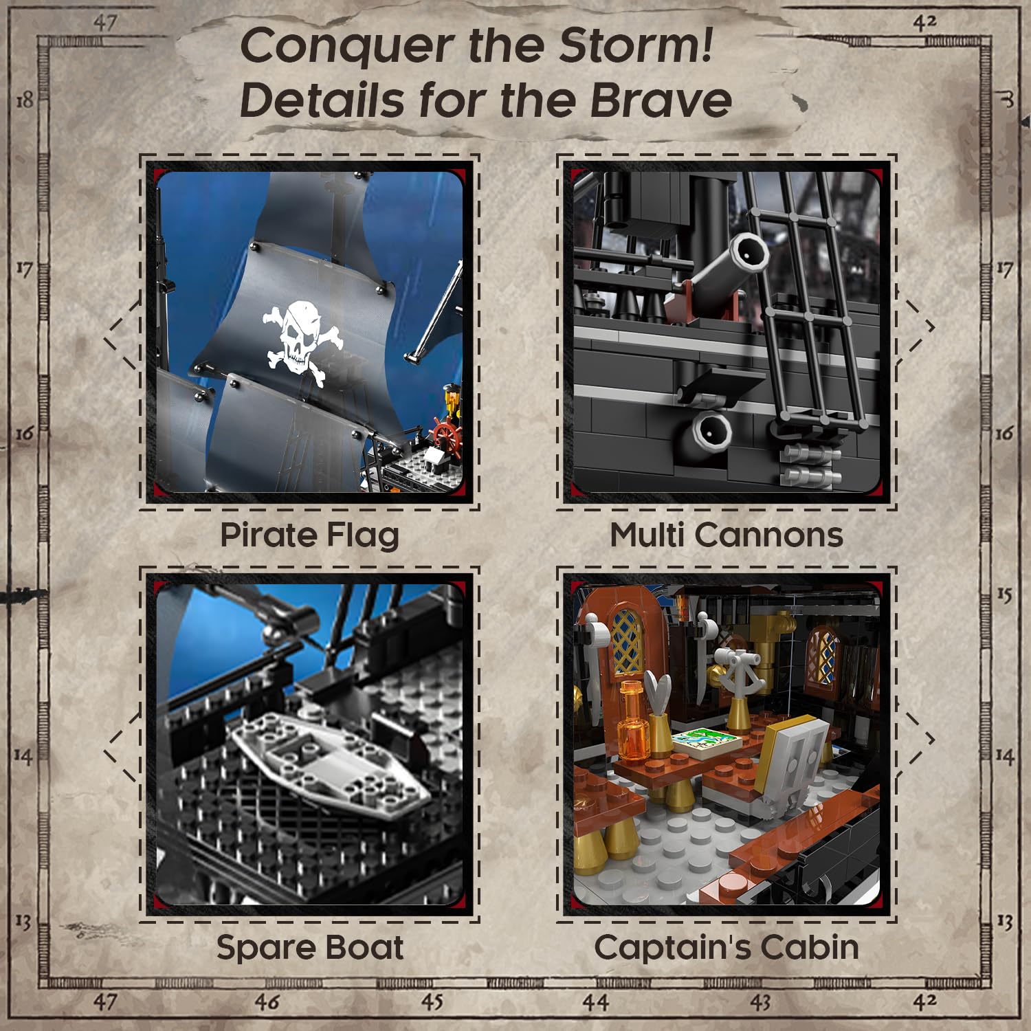 BrickTribe pirate ship kit spare boat, emergency readiness for adventures.