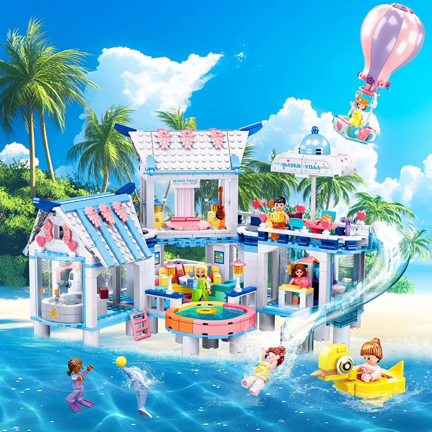 BrickTribe Summer House compatible with Lego Friends Heartlake sets