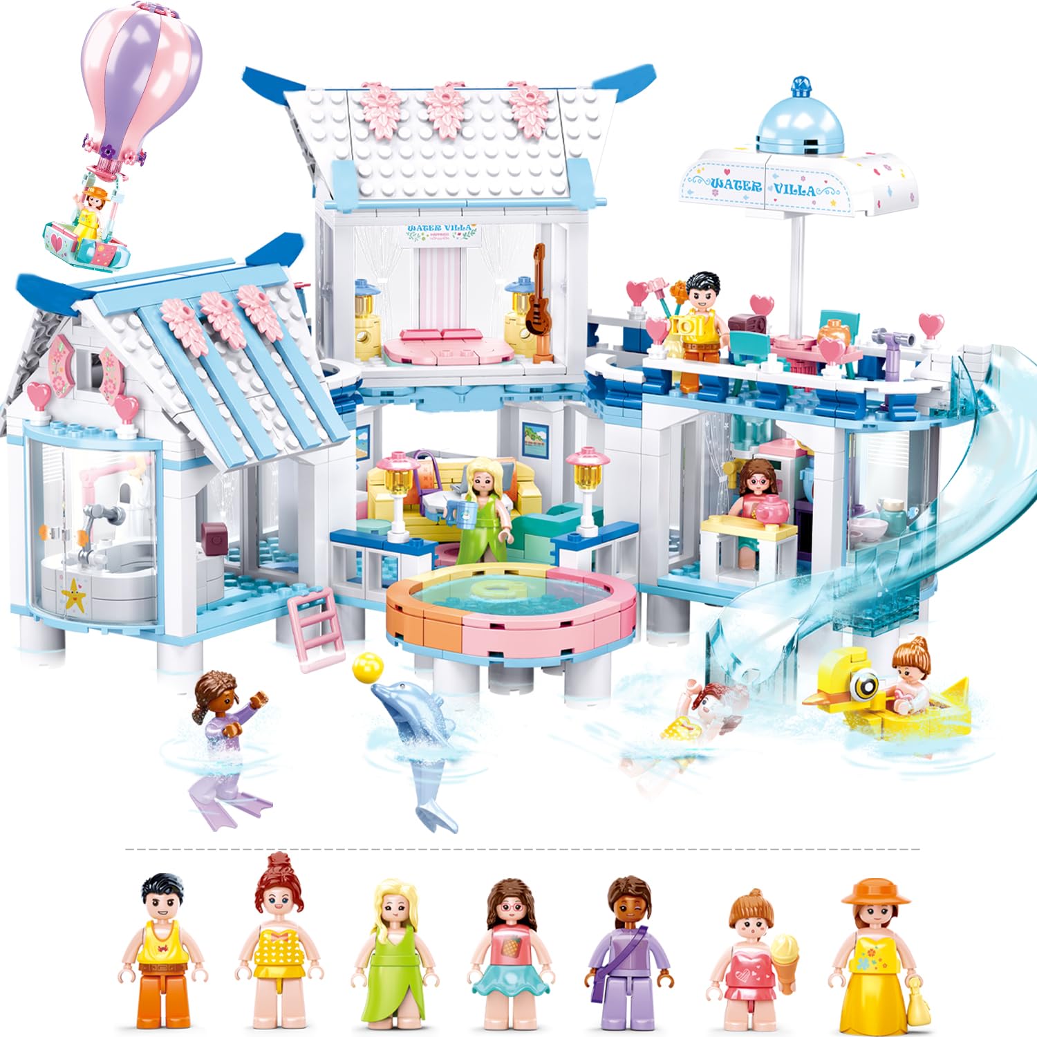 BrickTribe Summer House water villa for imaginative play and vacation vibes