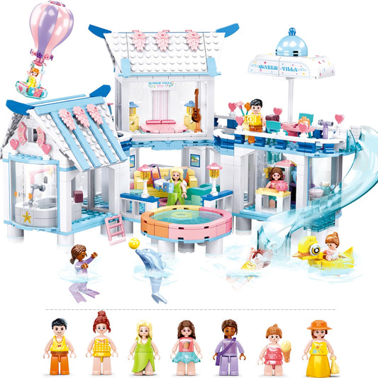 BrickTribe Summer House water villa for imaginative play and vacation vibes