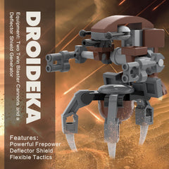 BrickTribe Two Droideka Figures designed for dynamic combat scenes.