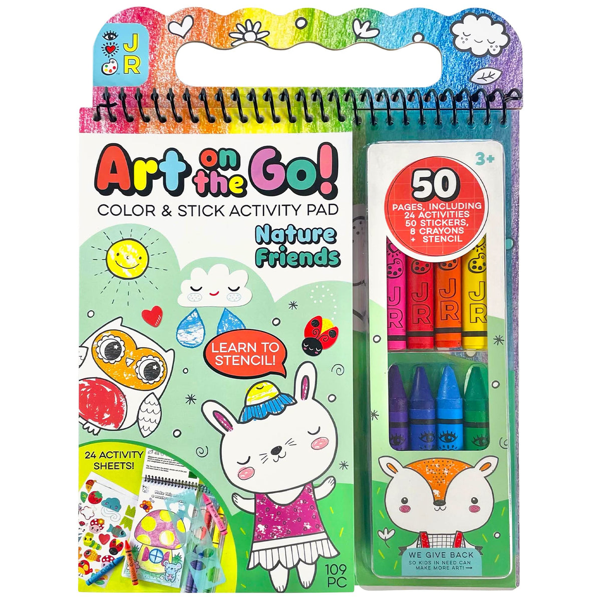 Bright Stripes art-on-the-go nature pages for travel coloring