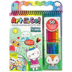 Bright Stripes art-on-the-go nature pages for travel coloring