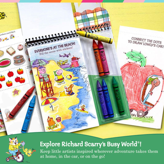 Bright Stripes Busy World coloring pages spark storytelling during car trips