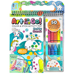 Bright Stripes Dotty Ocean Travel Kit cover ideal for mess-free car ride fun.