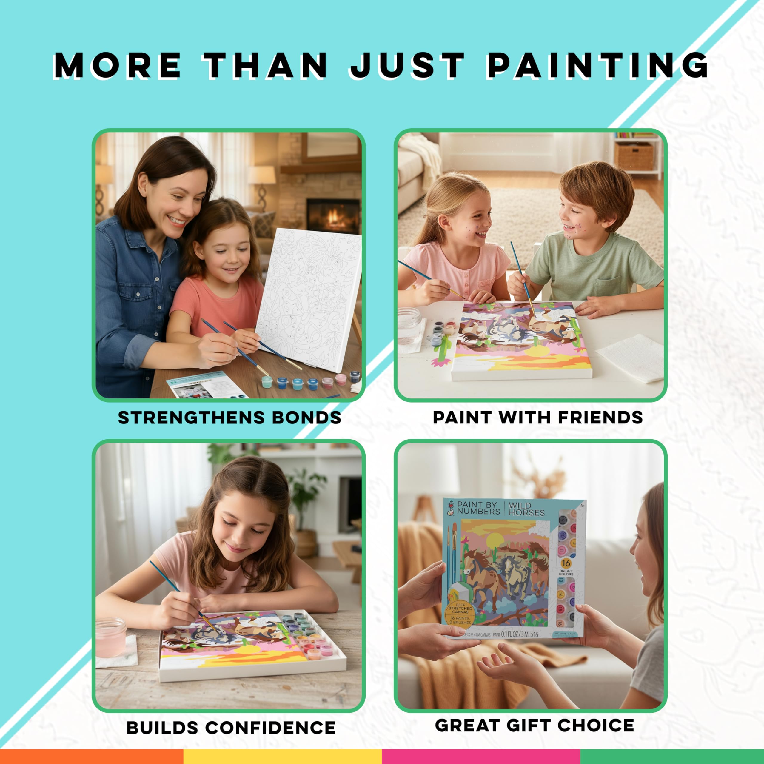 Bright Stripes iHeartArt color palette supports guided creativity for beginners