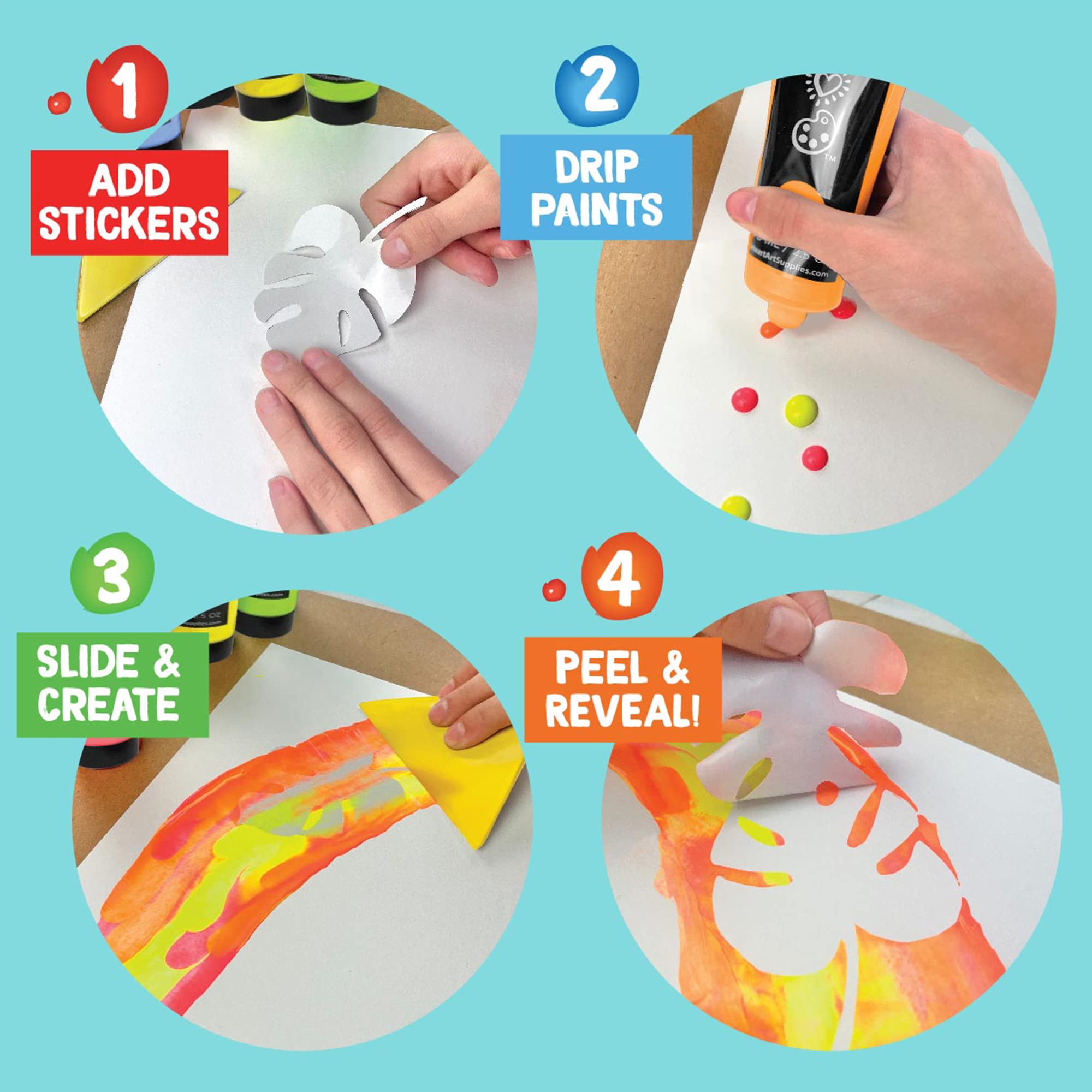 Bright Stripes iHeartArt large fold-out work surface keeps art sessions organized