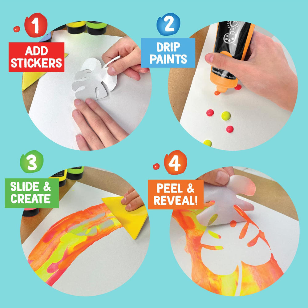 Bright Stripes iHeartArt large fold-out work surface keeps art sessions organized