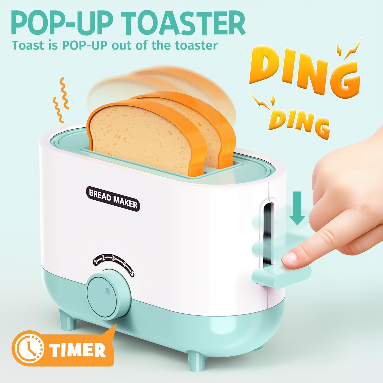 BRIGPICIOUS Kids Kitchen Mixer Toy supports safe whipping play.