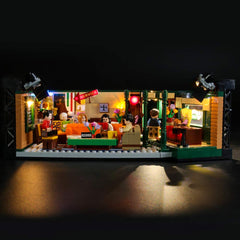 BRIKSMAX LED lights for Central Perk illuminate the cafe scene vividly.