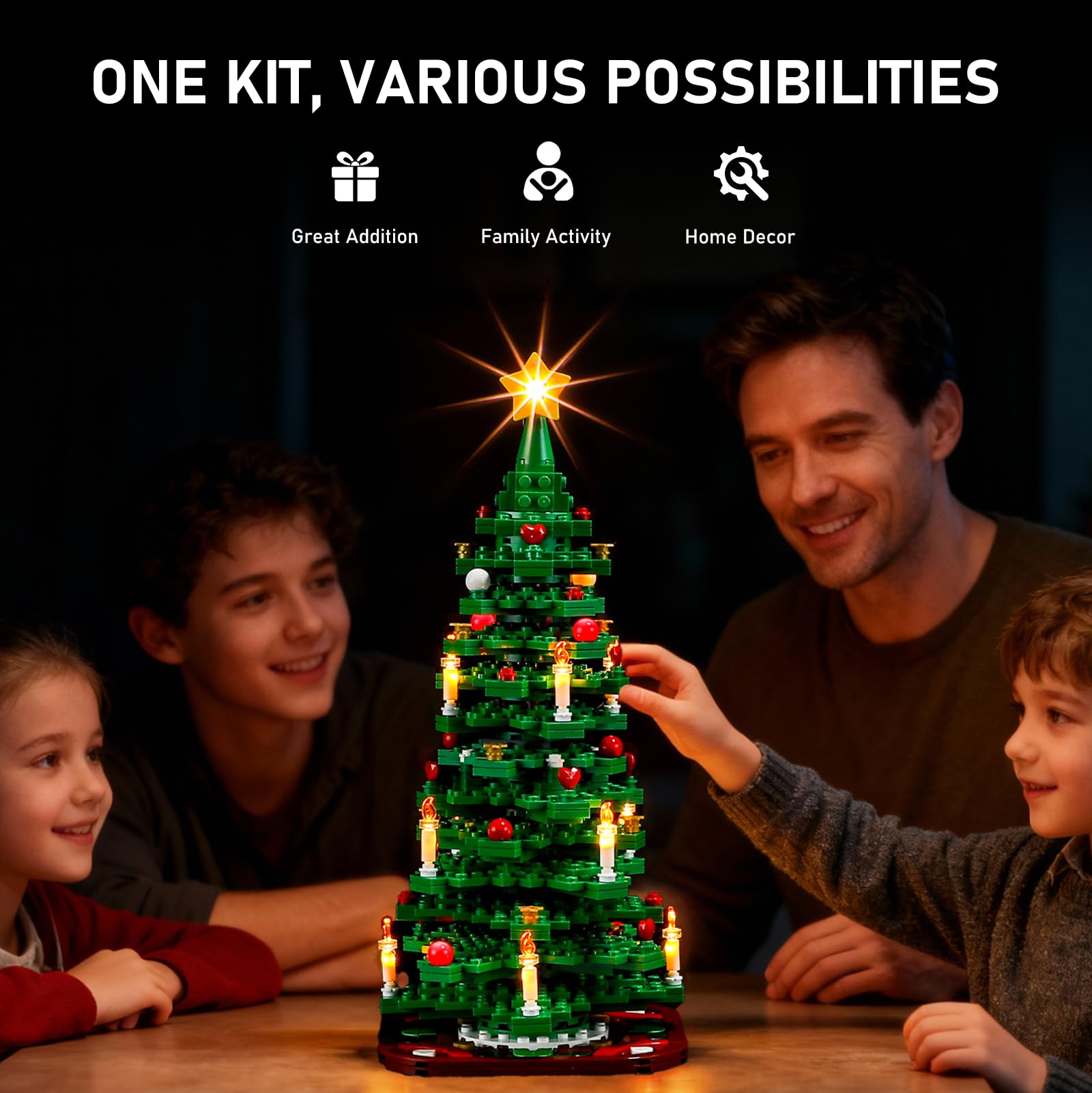 BRIKSMAX LED kit installation step demonstrates easy setup for LEGO 40573.