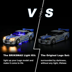 BRIKSMAX LED kit lit-up night view reveals crisp, safe illumination for display.