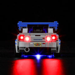 BRIKSMAX LED lights undercarriage glow adds dramatic effect to the Skyline R34.