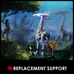 BRIKSMAX night display with illuminated Tallneck scene.