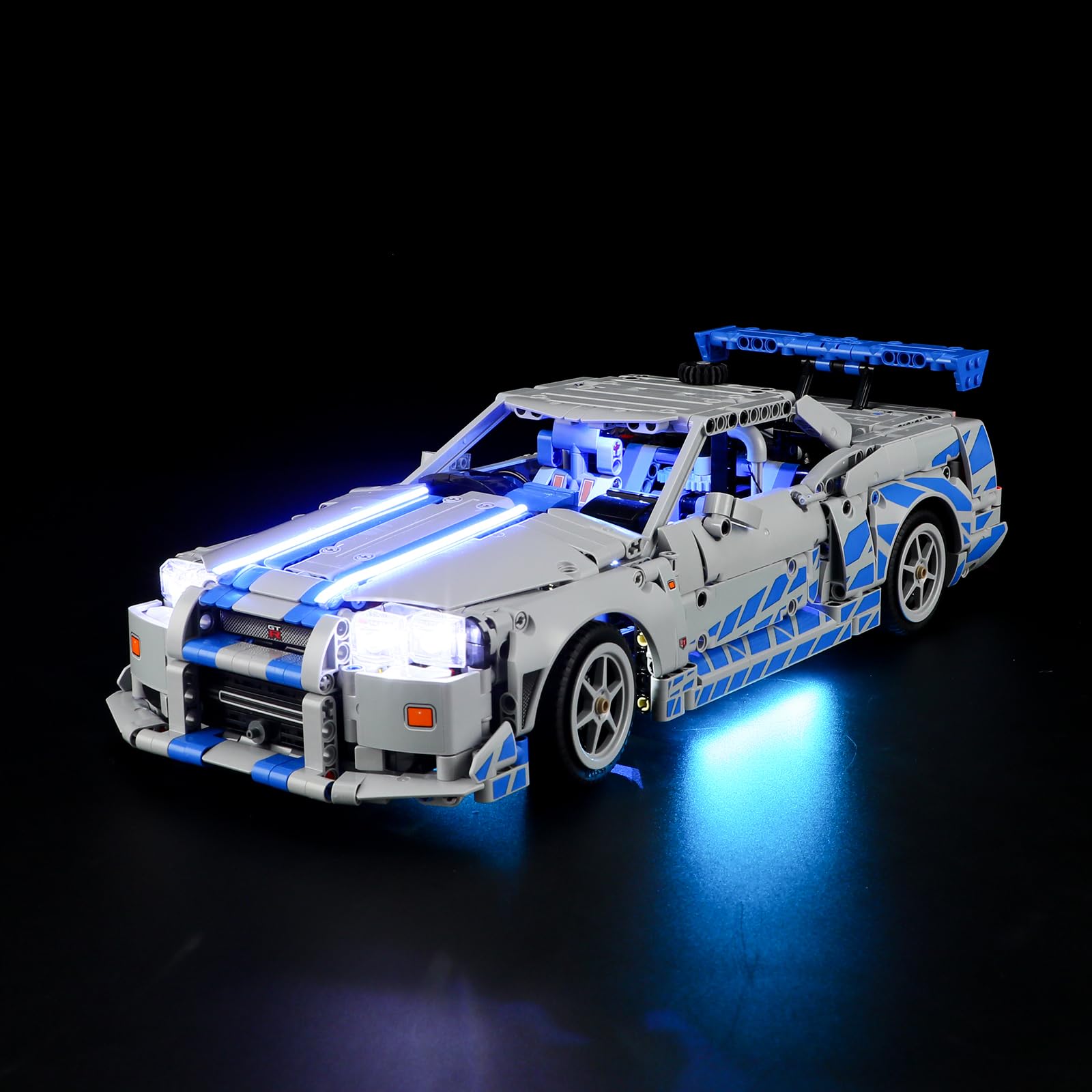 BRIKSMAX light kit for Lego 42210 Nissan Skyline GT-R R34 enhances front view lighting