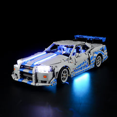 BRIKSMAX light kit for Lego 42210 Nissan Skyline GT-R R34 enhances front view lighting