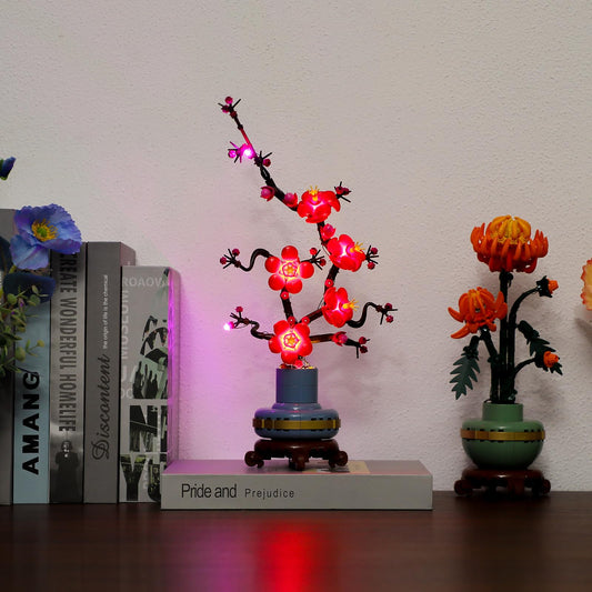 BRIKSMAX Plum Blossom light kit LED diffusion creates soft, even glow