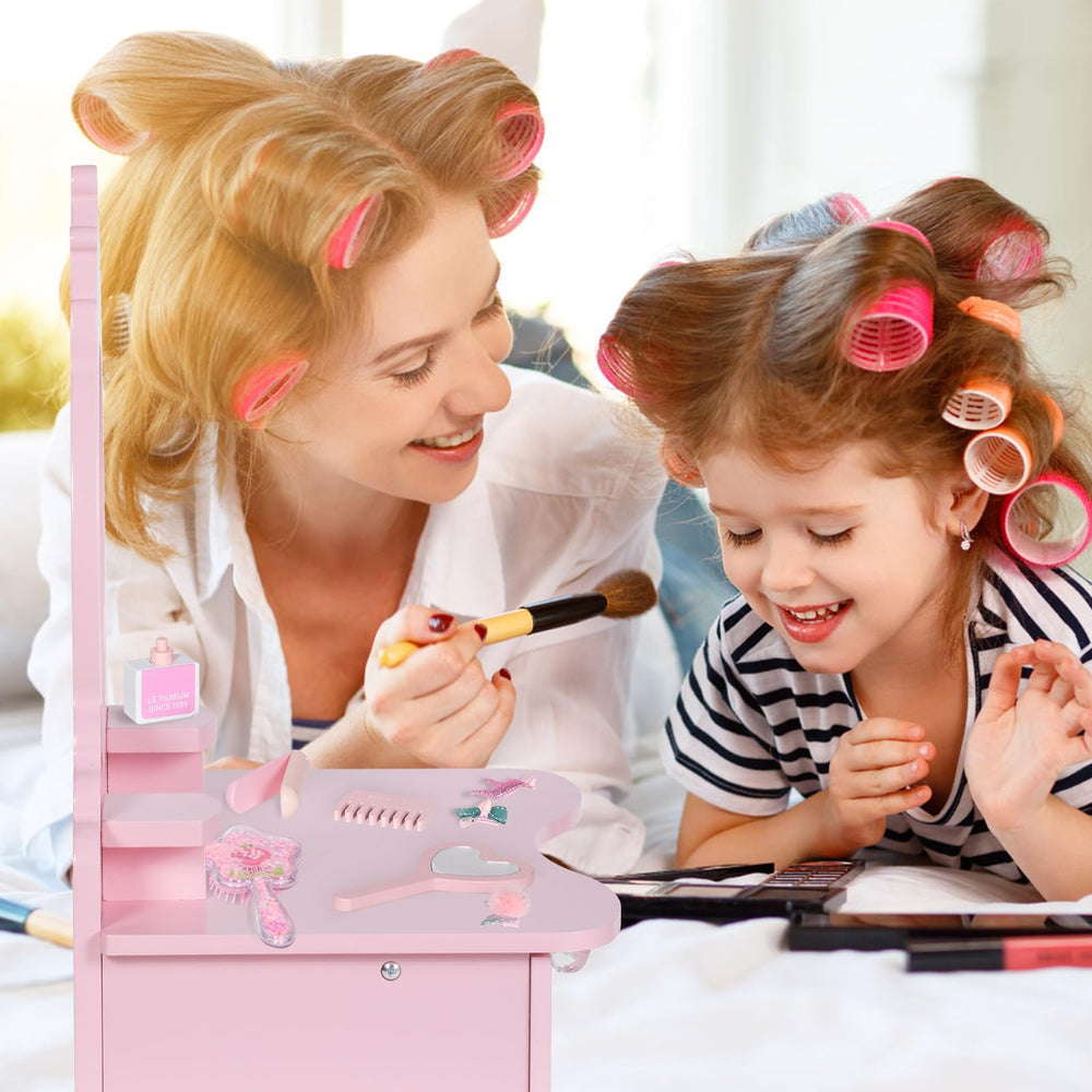 BRINJOY large drawer and top storage keep cosmetics neatly organized.