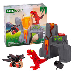 BRIO World 36092 volcano eruption with glowing lava lights for immersive play
