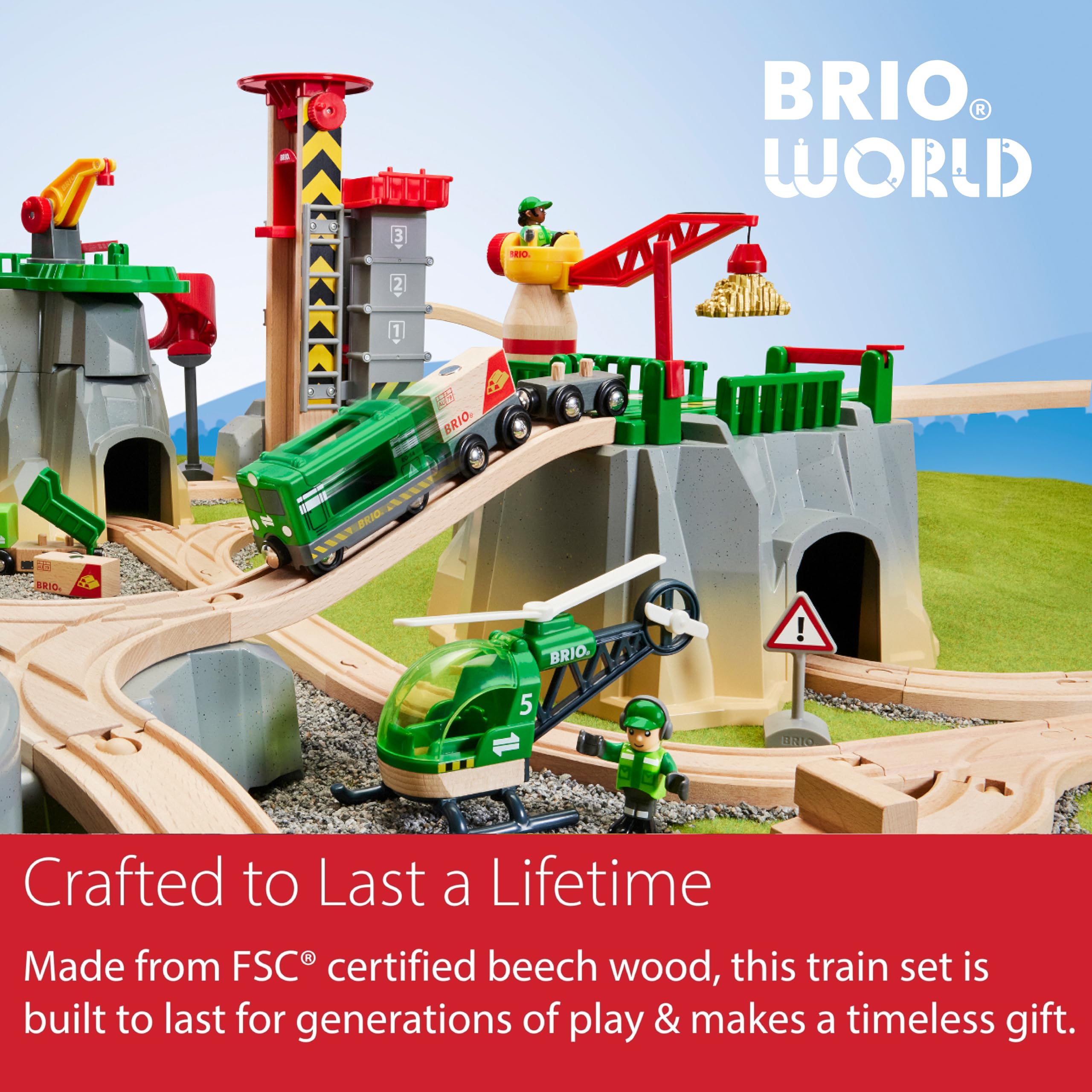 BRIO Cargo Mountain Set boxcars add cargo-loading fun and storytelling detail
