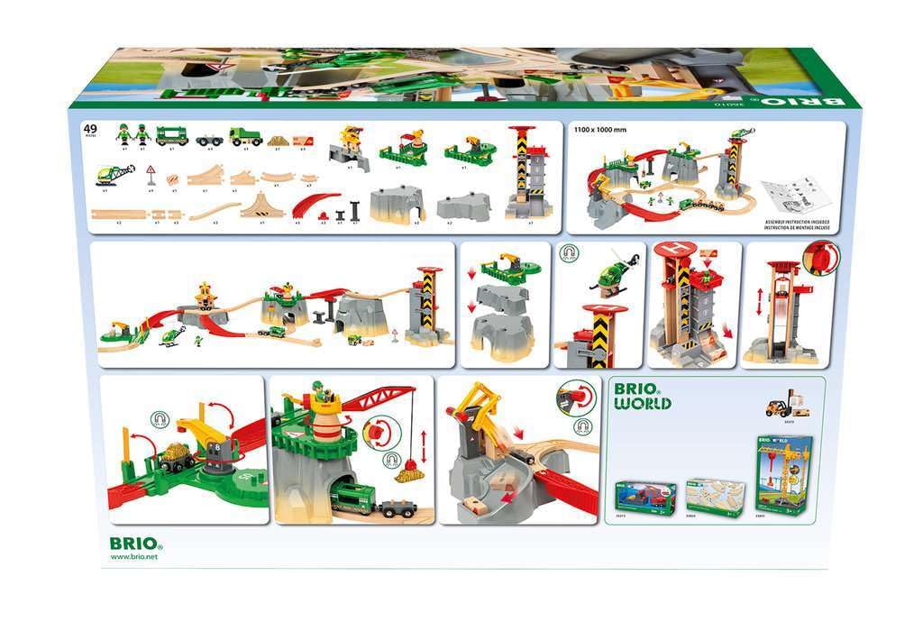 BRIO Cargo Mountain Set tracks connect smoothly for easy building and expansion