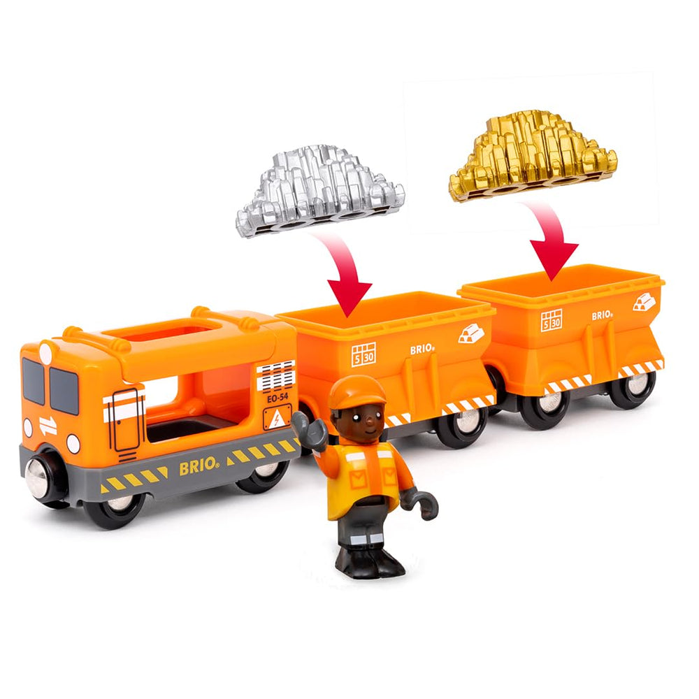 BRIO cargo train roof open showing driver seat and action-ready details