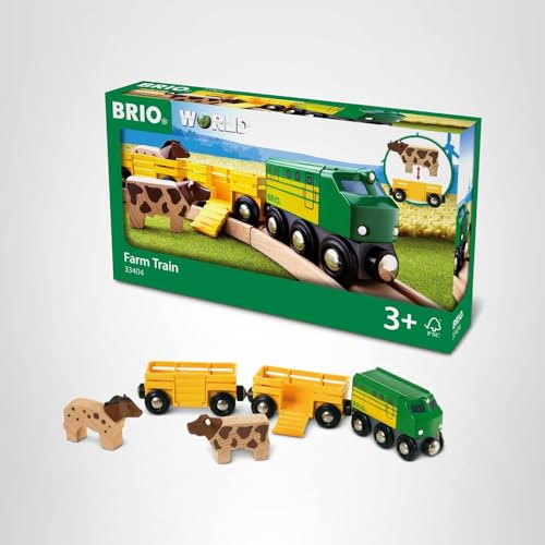 BRIO wooden train accessories complete a timeless farm playset