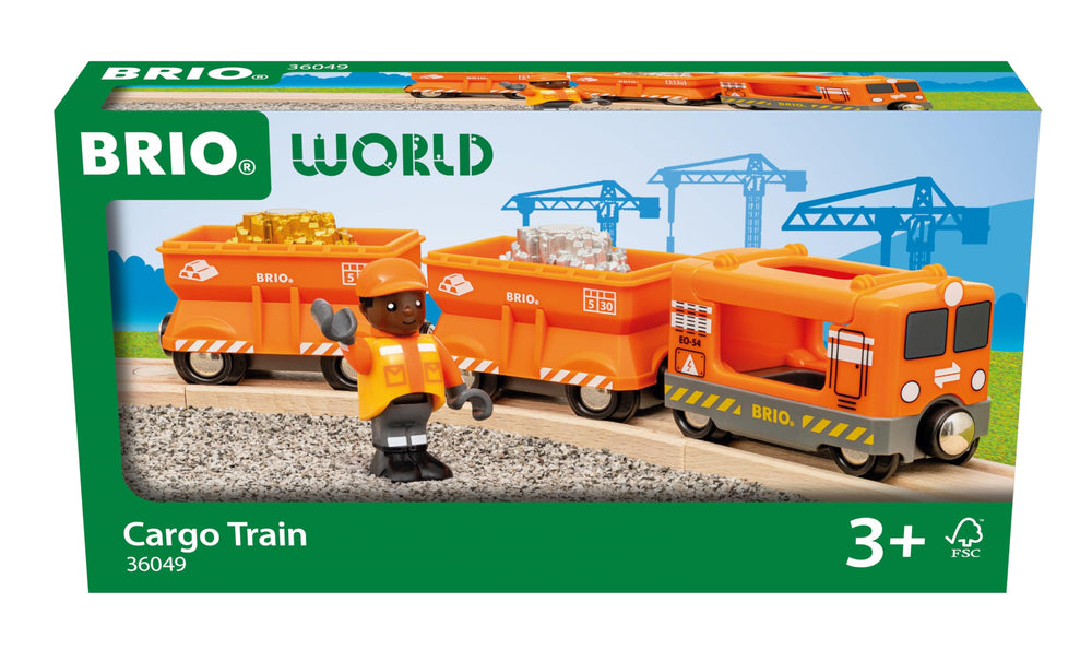 BRIO Gold Cargo Train engine with magnetic connections for easy linking