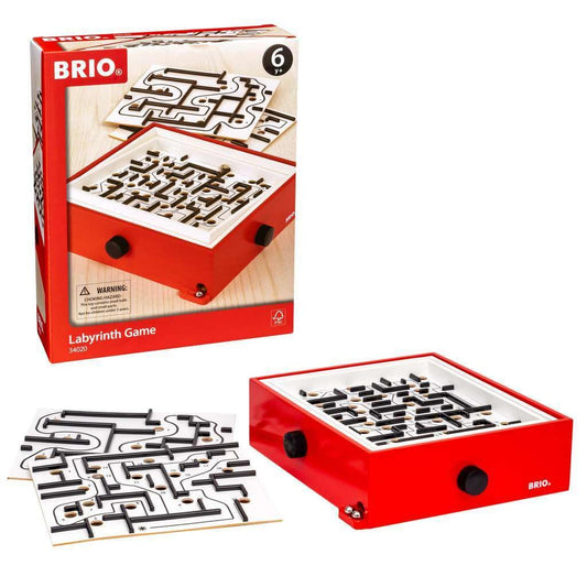 BRIO Labyrinth Game top view with maze and handles for focused play