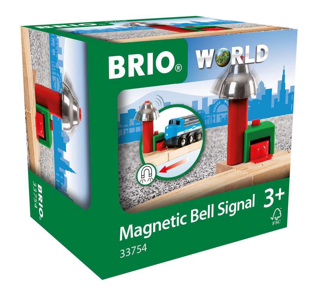 BRIO Magnetic Bell Signal green; interactive bell rings as trains pass.
