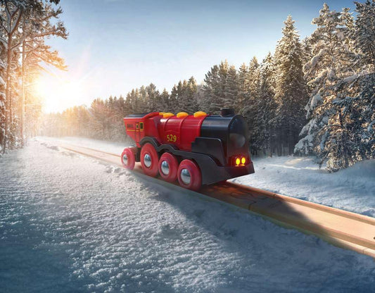 BRIO Mighty Red Action Locomotive button controls for easier kid-led play.