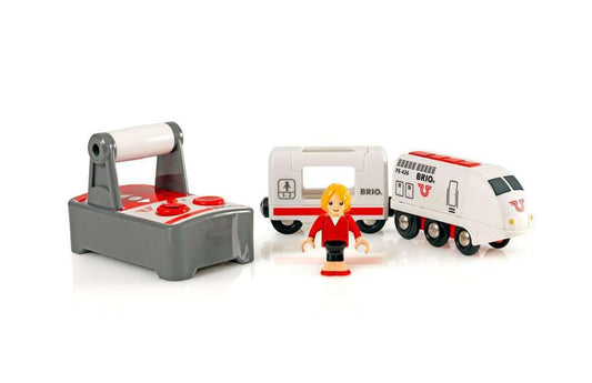 BRIO travel train driver with movable arms inspires imaginative play.