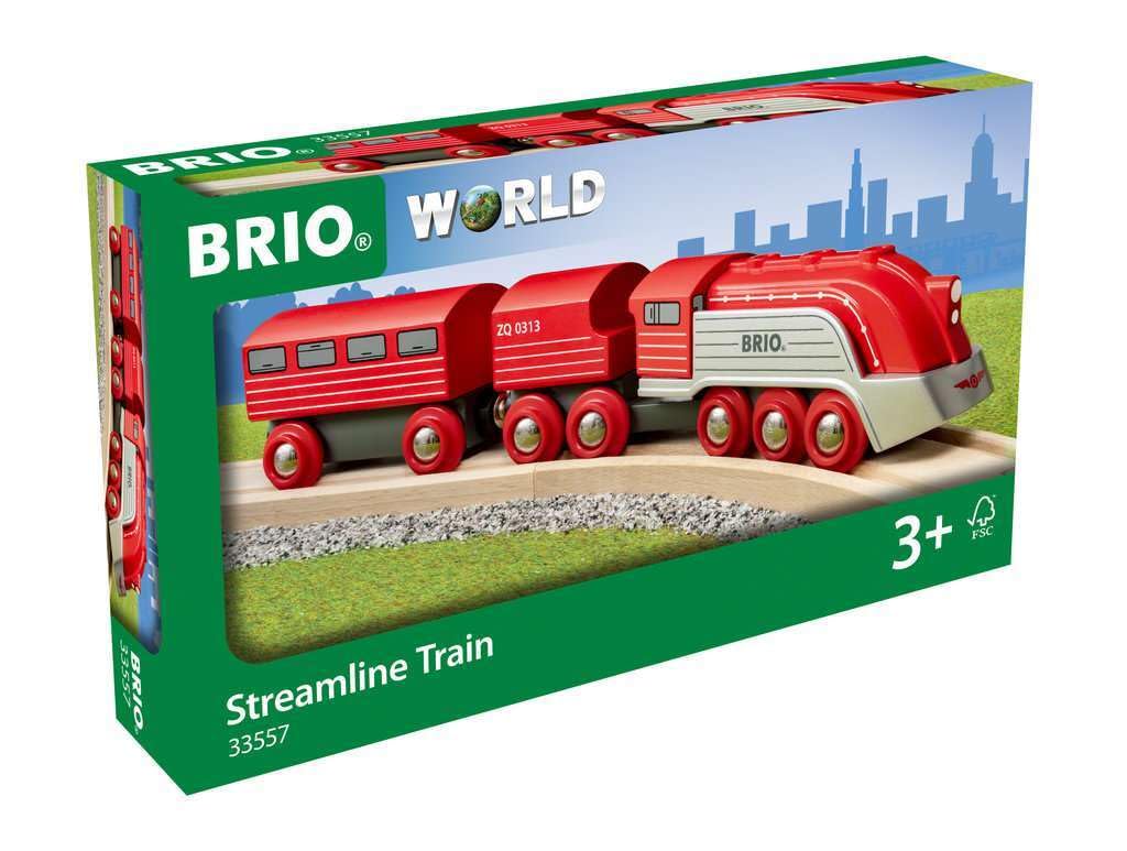 BRIO Streamline train compatibility with BRIO World sets enables layouts