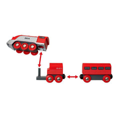 BRIO Streamline train detailing and materials support sturdy tactile play
