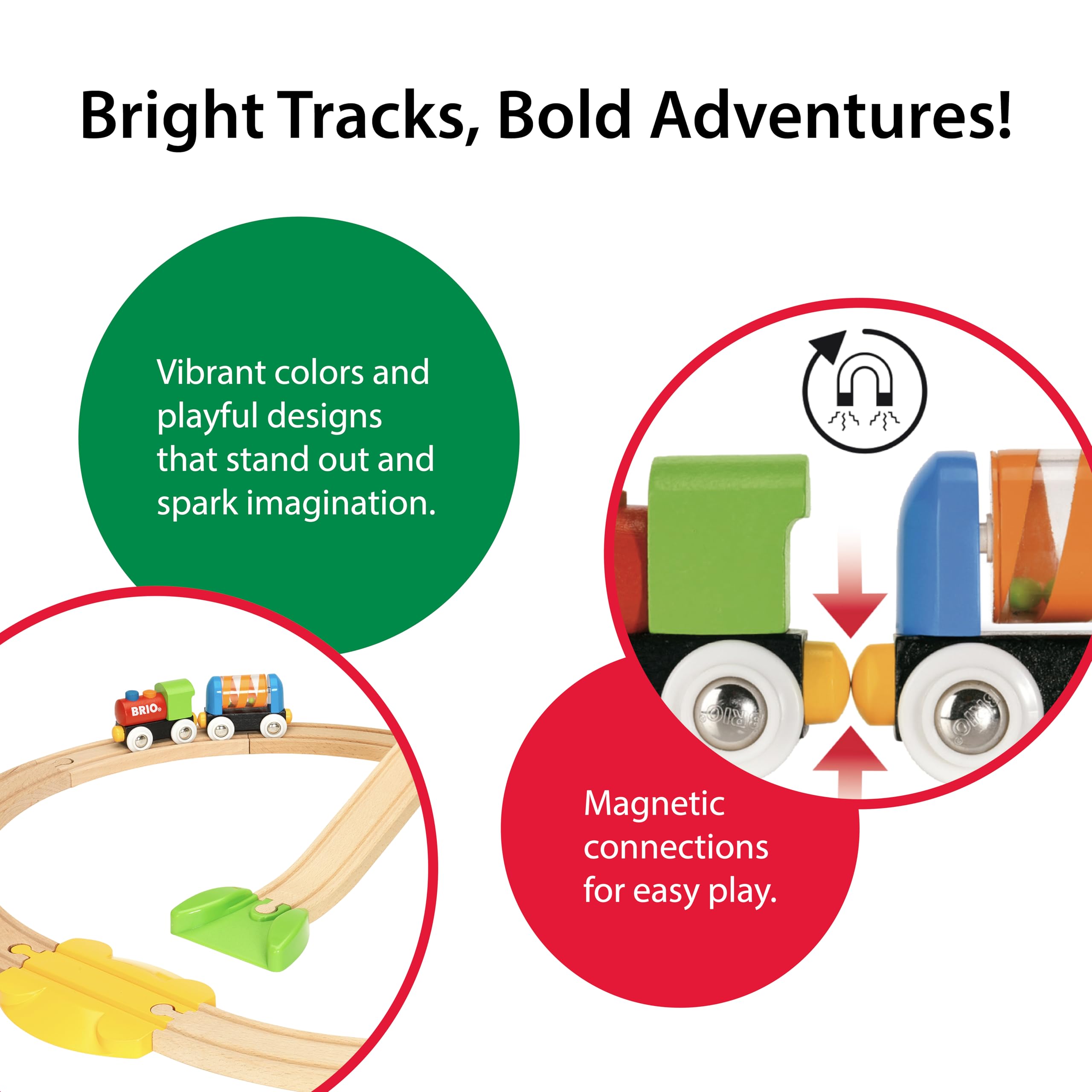 BRIO track arc demonstrating flexible layout for growing playtracks