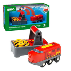 BRIO World 33213 remote control locomotive with forward and reverse control for imaginative play
