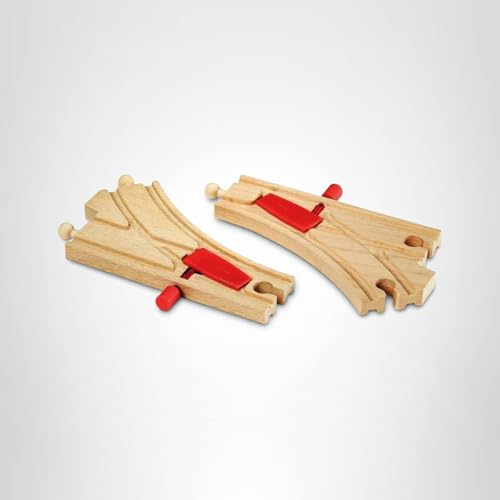 BRIO World 33344 wooden railway switches promote creative play and STEM skills