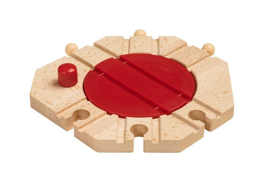 BRIO World 33361 mechanical turntable side view showing rotating track for imaginative play