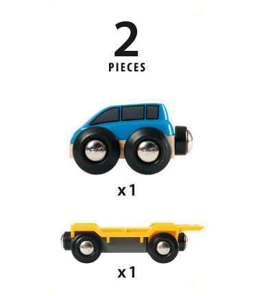 BRIO car on transporter demonstrates magnetic couplings for a realistic setup