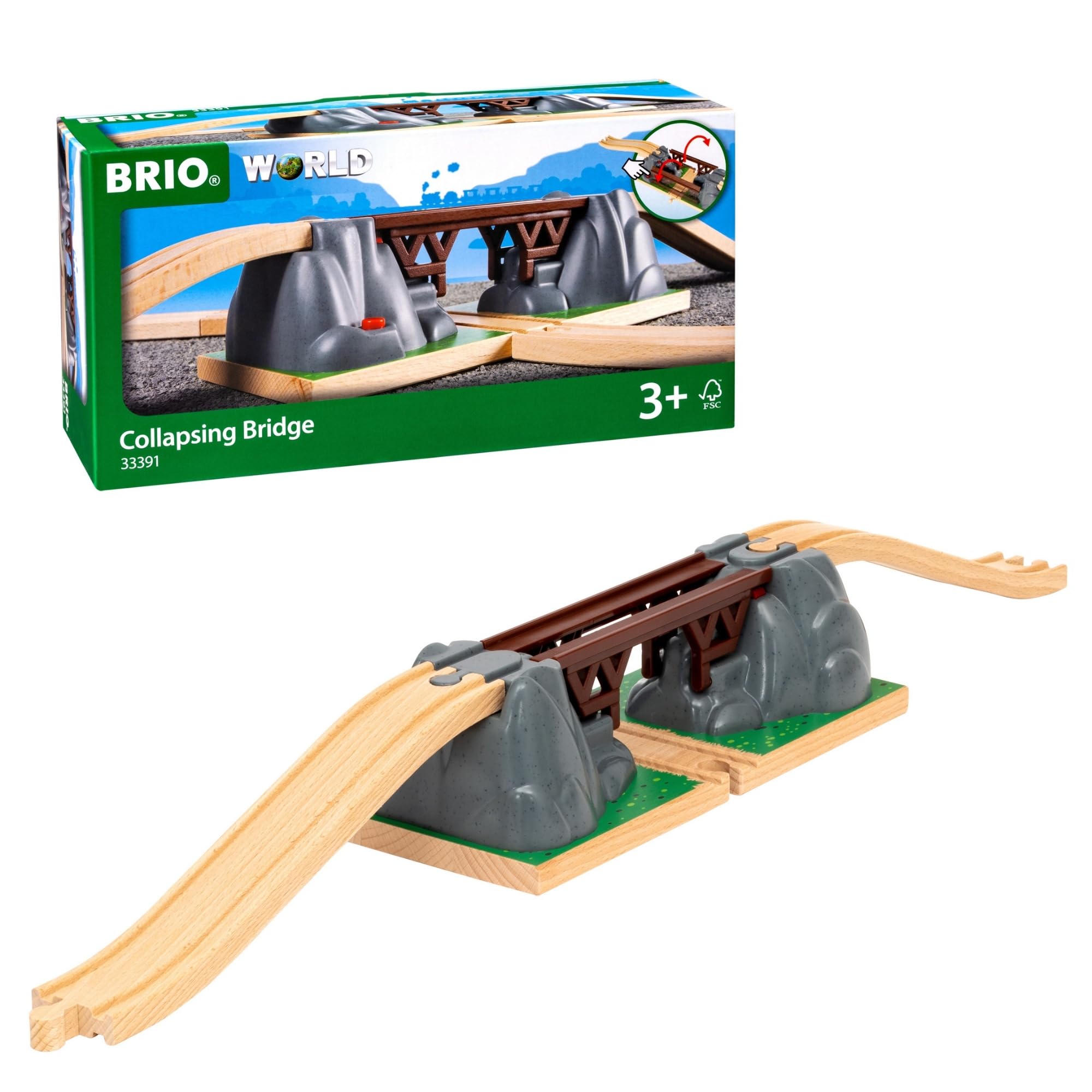 BRIO World Collapsing Bridge assembly shows sturdy build for expanding wooden train sets