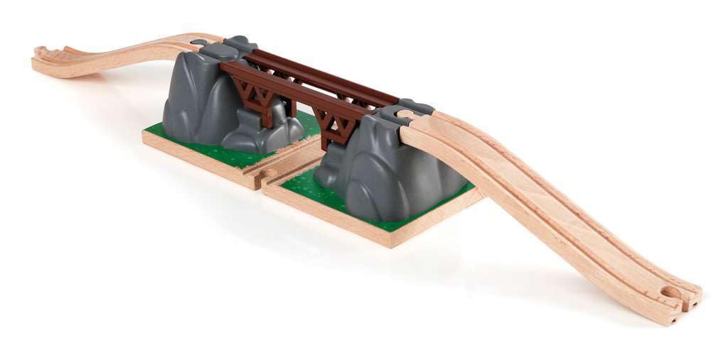 BRIO World Collapsing Bridge magnetic connectors enable easy linking